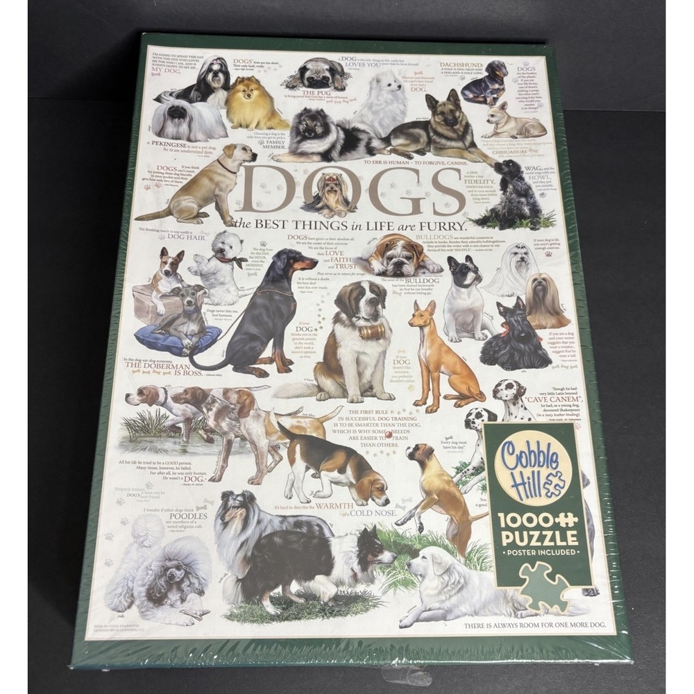 Cobble Hill Dog Quotes Jigsaw Puzzle 1000 Piece Random Cut Puppy SEALED